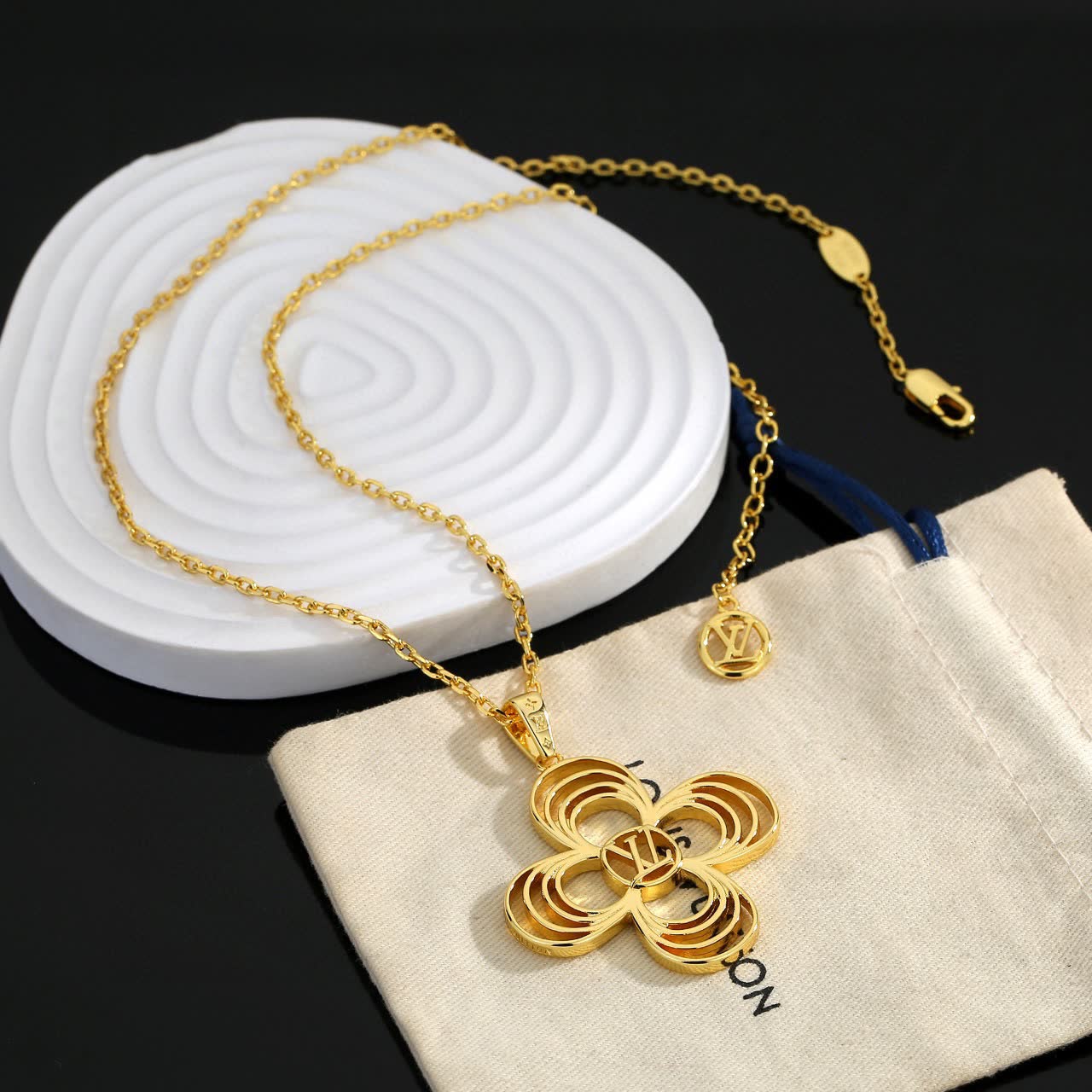 Louis Vuitton Gold Monogram Flower Necklace